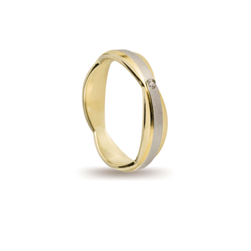 Βέρες Σετ Χρυσές Λευκόχρυσες Λουστράτες και Σαγρέ με Ζιργκόν MASCHIO FEMMINA D2015-CZ - themelidisjewels